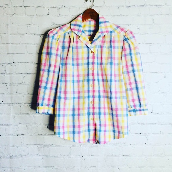 Vintage puff sleeves blouse - Picture 3 of 6